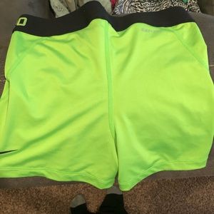 Bright Green Small Nike Pro Compression shorts